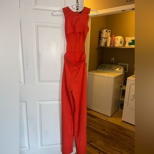 NWT PrettyLittleThing Vibrant Red Jumpsuit